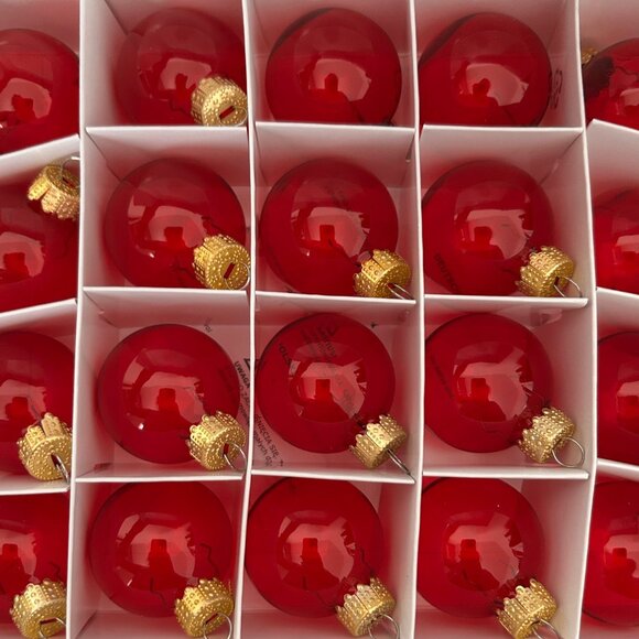 Set of 20 Ikea Vinterfint Small Round Red Glass Christmas Ornaments NEW IN BOX - Picture 5 of 12